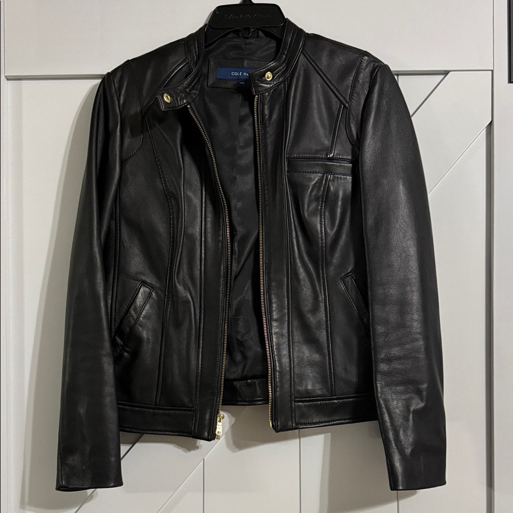 Cole Haan Black Leather Jacket
